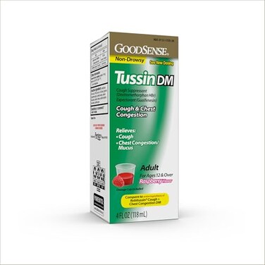 GoodSense Tussin DM Cough Plus Chest Congestion Raspberry Flavor