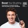 Aquasonic Icon ADAAccepted Rechargeable Toothbrush Magnetic Holder Slim Travel Case 2 Brushing Modes Smart Timers Gentle MicroVibrationsOnyx