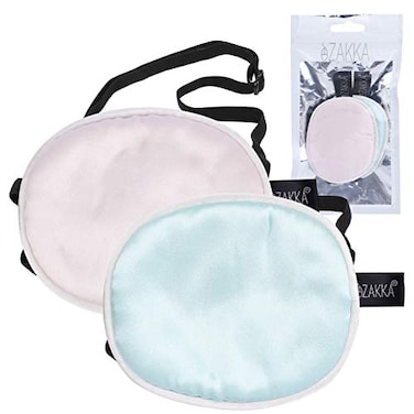 eZAKKA Silk Eye Patch for Adults Kids 2PCS Eyepatch for Left Right Eye Lazy Eye After Surgery M PinkGreen
