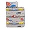 Everything Kids Grey Red Yellow and Blue Construction Toddler Nap Mat with Pillow and Blanket with Pillow and Blanket