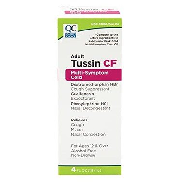 Quality Choice NonDrowsy Tussin CF MultiSymptom Cold Relief 4 Oz Pack of 1