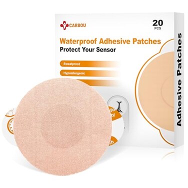 Carbou Freestyle Libre 23 Sensor Covers20PCS Freestyle Adhesive Patches Waterproof CGM Cover for LibreEnliteGuardian No Glue in The CenterLong Fixation for Your Sensor