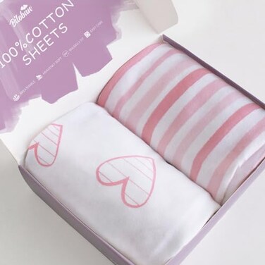 Biloban Bassinet Sheets Compatible with Dream On Me Karley Plus Portable Chicco LullaGo Portable and ANGELBLISS 3 in 1 Rocking Bassinet 2 Pack 100 Jersey Knit Cotton Fitted Sheets Pink Print