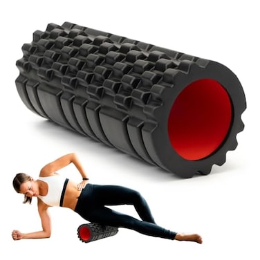 Krightlink Foam Roller for Deep Tissue Massager 13 High Density Exercise Patented Roller for Muscle Massage and Myofascial Trigger Point Release Back Roller for Fitness Yoga and Pilates Black