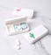 LINXI 4 Pack Small Pill Organizer Individual Compartments Holds Vitamin Medicine Portable Small Pill Container for Purse or Pocket