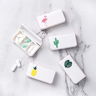 LINXI 4 Pack Small Pill Organizer Individual Compartments Holds Vitamin Medicine Portable Small Pill Container for Purse or Pocket