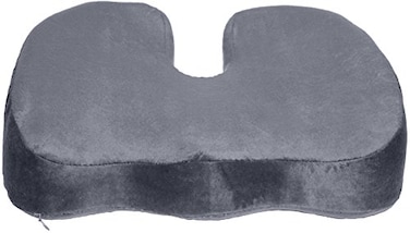 Deluxe Comfort Coccyx Orthopedic Gel Enhanced Comfort Foam Sciatica Relief Tailbone Support Great for Car or Office Seat Cushion Grey
