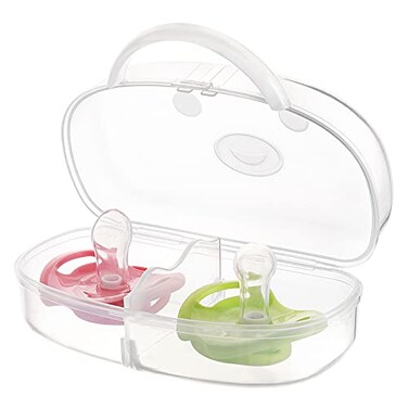Accmor Pacifier Case Pacifier Container Can Storage 2 Pacifiers Baby Pacifier Holder Case for Travel BPA FreeTransparent