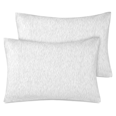 Zenssia Organic Cotton Toddler PillowcaseTravel Pillowcase Pack of 2 Set 13x18 Inches with Envelope Closure Soft Breathable Baby Pillow Case Cover Solid Gray