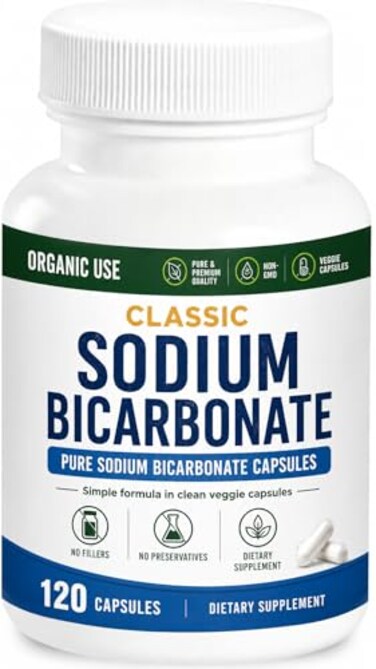 Kidney Restore Classic Sodium Bicarbonate 650mg Natural Organic Use Sodium Bicarbonate Powder Pills Sodium Bicarbonate Tablets caps Stomach Acid Alkalinity 120caps