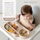 SAMiGO Silicone Baby Feeding Set Suction Plate Bowl Set Self Feeding Spoons Bib Cup Baby Led Weaning Supplies First Stage Feeding Essentials Food Eating Utensils 6 Months