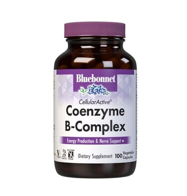 Bluebonnet Nutrition Cellular Active Coenzyme BComplex Energy Production Nerve Support Vegan Kosher Certified GlutenFree SoyFree DairyFree 100 Vegetable Capsules 100 Servings