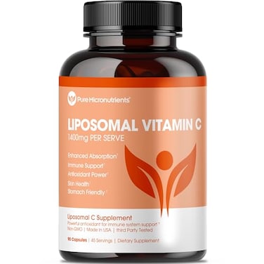 Pure Micronutrients Pure Liposomal Vitamin C 1400mg Per Serve Supplement 90 Capsules High Absorption VIT C Ascorbic Acid Pills