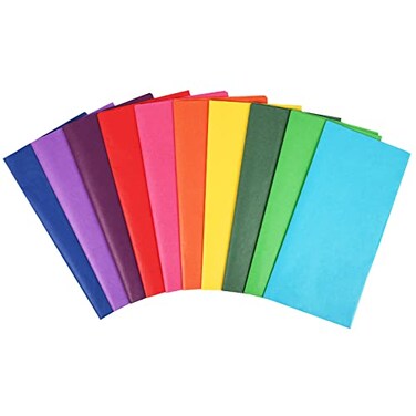 Simetufy 60 Sheets 20 x 20 Tissue Paper for Gift Bags 10 Bold Colors