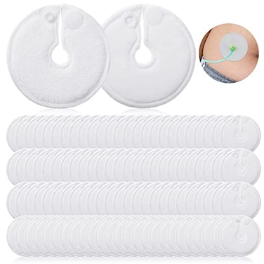 مجموعة كينجدر 100 قطعة من ضمادات أنبوب التغذية، أغطية أزرار أنبوب التغذية، لوازم تغذية أنبوب التغذية، حامل ضمادات التغذية، أغطية أزرار ناعمة ماصة للبطن والبطن، حامل للرعاية التمريضية