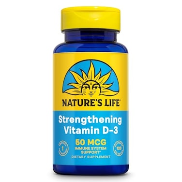 Nature's Life Natures Life Strengthening Vitamin D3 2000 IU 50 mcg Vitamin D Bone Health and Immune Support Supplement EasytoSwallow Softgels Lab Verified 120 Servings 120ct