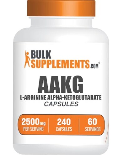 BulkSupplementscom AAKG Capsules LArginine Supplement Nitric Oxide Supplement Gluten Free 4 Capsules per Serving 240 Count Pack of 1