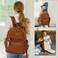 miss fong Diaper Bag Diaper Bag Backpack Baby Diaper Bag Leather Diaper Bag Backpack with Changing Pad Stroller StrapMultifunction Large Capacity Waterproof Travel Backpack Brown