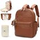 miss fong Diaper Bag Diaper Bag Backpack Baby Diaper Bag Leather Diaper Bag Backpack with Changing Pad Stroller StrapMultifunction Large Capacity Waterproof Travel Backpack Brown