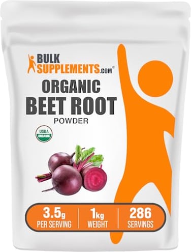 BulkSupplementscom Organic Beet Root Powder Superfood Supplement Beet Root Supplements Vegan Gluten Free 35g per Serving 1kg 22 lbs Pack of 1