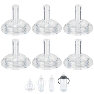 XUNICUTE 6 Count Replacement Silicone Sippy Straw Nipple Compatible with NUKSippy Straw Cup Nipples Replacement for NUK Active and Learner Cups Soft 100 Silicone Sippy Straw Cup Nipples8m