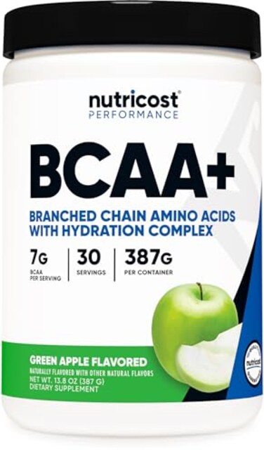 Nutricost BCAA Hydration Powder Green Apple 30 Servings GlutenFree