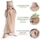 مناشف أطفال فاخرة من Warm Cuddles مزودة بغطاء رأس، مصنوعة من رايون الخيزران فائق النعومة، لون بيج.