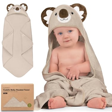 KeaBabies Hooded Baby Towel for Newborn Baby Bath Towels Koala 35x35
