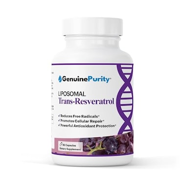 GenuinePurity Liposomal Trans Resveratrol 500mg 60 Vegan Capsules to Support Cellular Health Antioxidant Activity Overall Wellness NonGMO Trans Resveratrol Supplement for Daily Vitality