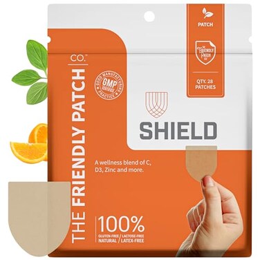 The Friendly Patch Shield Immunity Support Patch Wearable Immune Boosters for Adults with Vitamin D3 C and Zinc 28 Immunity Boost Patches