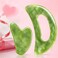 مجموعة أدوات تدليك غوا شا من حجر اليشم من أيروجيم، قطعتان. أداة غوا شا للجسم بمقبض، أدوات تدليك لكشط العضلات، أدوات تدليك للوجه مضادة للسيلوليت، أدوات سبا للوخز بالإبر، تدليك، تصريف لمفاوي، هدية مثالية لعيد الحب.