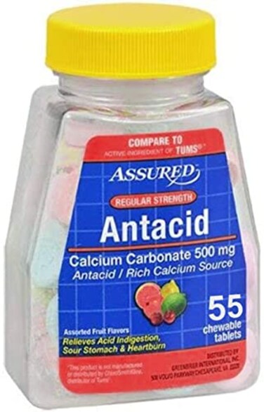 Assured AntiAcid with Calcium Regular 60 Chewable Tablets