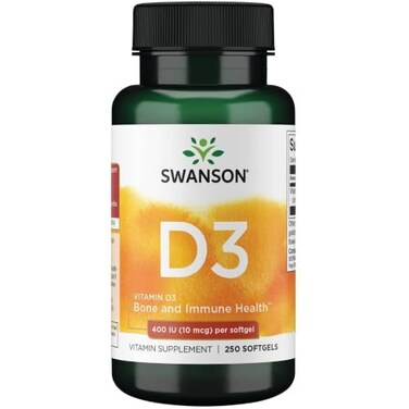 Swanson Vitamin D3 400IU 10 MCG 250 SGELS
