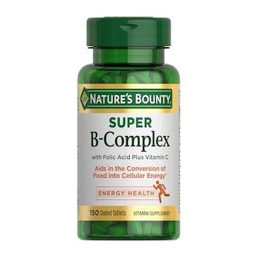 Nature's Bounty Natures Bounty Super B Complex Vitamins with Vitamin C Folic Acid Vitamins for Immune Cellular Energy Support 150 Tablets