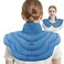 MORLIDEN Neck Heating Pad Microwavable for Shoulders Warmer Wrap Microwave Heating Pad for Neck and Shoulders for Pain Relief Light Blue