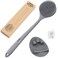 Manmihealth Silicone Back ScrubberThick Bristles Soft Bath Glove Set SuperExfoliating Body Scrubber SuperLathering Shower Brush Combination with a Free HookGray