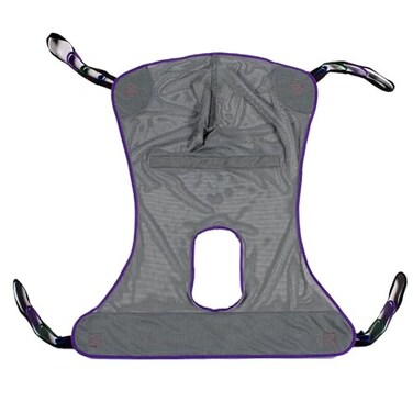Patient Aid Full Body Mesh Commode Patient Lift Sling 350lb Weight Capacity Large