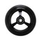 عجلات RIANTWHEEL الصلبة من البولي يوريثان مقاس 4 × 14 بوصة، عجلات كرسي متحرك بحافة ألومنيوم، زوج واحد، لون أسود