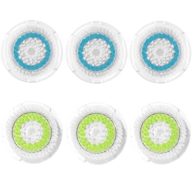 رؤوس فرشاة تنظيف الوجه Acosexy، رؤوس فرشاة بديلة للوجه متوافقة مع أجهزة Clarisonic Mia 1 و Mia 2 و Mia Fit و Alpha Fit و Smart Profile و Uplift، تنظيف عميق للمسام والبشرة الحساسة، عبوة من 6 قطع