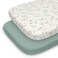 Blissful Diary Muslin Bassinet Sheets for Baby Girls Boys Boho Soft Cotton Fitted for Oval Hourglass Rectangle Mattress 2 PackRoman GreenLeaf