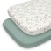 Blissful Diary Muslin Bassinet Sheets for Baby Girls Boys Boho Soft Cotton Fitted for Oval Hourglass Rectangle Mattress 2 PackRoman GreenLeaf