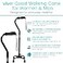 Vive Quad Cane Walking Stick for Men and Women Lightweight Adjustable Staff Comfortable Right and Left Hand Grip for Stability Support Four Prong Sturdy Aluminum Travel Aid 4 Tip Black