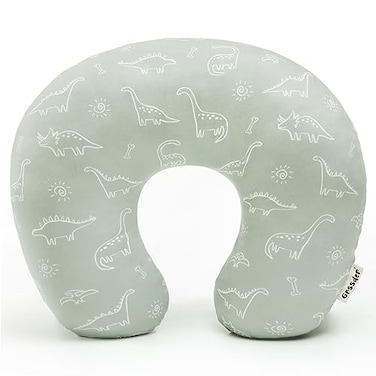 GRSSDER Nursing Pillow Cover Stretchy Minky Removable Nursing Covers for Breastfeeding Pillows Ultra Soft Comfortable Slipcover for Boy and Girls Dinosaurs Print