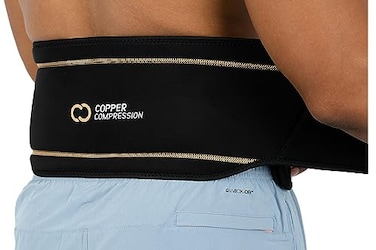 Copper Compression Back Brace Copper Infused Lumbar Support for Lower Back Relief Sciatica Herniated Disc Scoliosis Pain Strains Adjustable Breathable Fits Men Women Waist 28 34