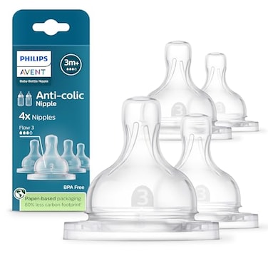 Philips Avent AntiColic Nipples Flow 3 4Pack SCY76344