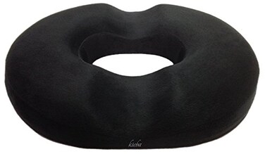 Kieba Hemorrhoid Treatment Donut Tailbone Cushion Prostate Pillow Pregnancy Post Natal Bed Sores Coccyx Sciatica 18 Inches Ultra Premium Comfort Foam Black