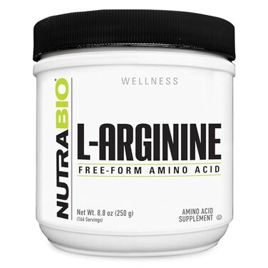 NutraBio LArginine Supplement 750mg Nitric Oxide Precursor Supports Blood Flow Vascular Health and Muscle Growth 250g