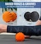Zyllion Vibrating Peanut Massage Ball with 4 Modes Cordless Rechargeable Electric Deep Tissue Massager Roller for Muscle Pain Relief Orange ZMA30
