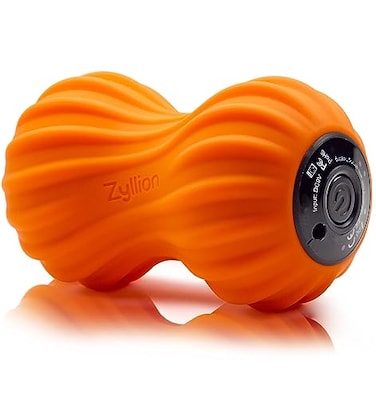 Zyllion Vibrating Peanut Massage Ball with 4 Modes Cordless Rechargeable Electric Deep Tissue Massager Roller for Muscle Pain Relief Orange ZMA30