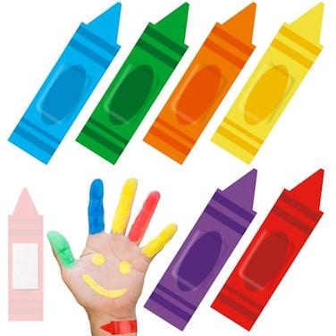 Geiserailie 120 Pcs Crayon Bandages Crayon Shaped Bandages Strips Supplies Gifts